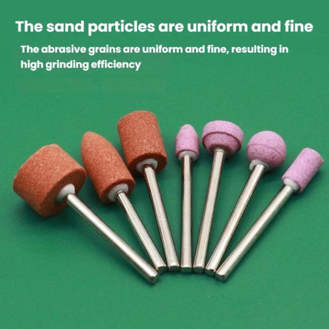 Mini Flintstone 3mm Shank Sanding and Polishing Head Grinding Wheel Corundum Grinding Heads, 2sets Pink+Orange