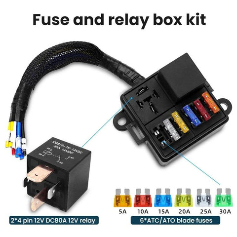 12V/80A Motorcycle 6-Way Waterproof Fuse Box with Starter Relay
