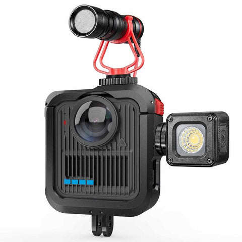 For GoPro MAX2 Aluminum Alloy Cage Kit Protective Frame With Dual Cold Shoe Mounts, Kit A, Kit B