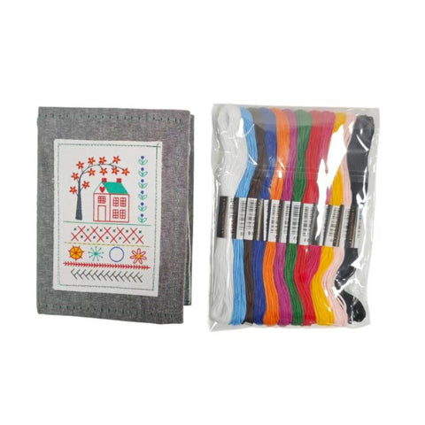 DIY Embroidery Stitch Book with 10 Pages for Hand Sewing and Linen Craft Enthusiasts, Only Book, Needle and Thread Combo, Sewing Kit