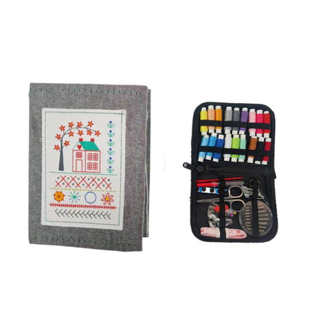 DIY Embroidery Stitch Book with 10 Pages for Hand Sewing and Linen Craft Enthusiasts, Only Book, Needle and Thread Combo, Sewing Kit