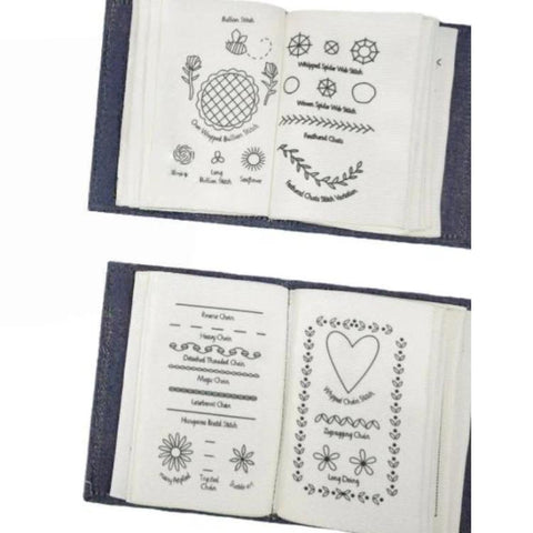 DIY Embroidery Stitch Book with 10 Pages for Hand Sewing and Linen Craft Enthusiasts, Only Book, Needle and Thread Combo, Sewing Kit