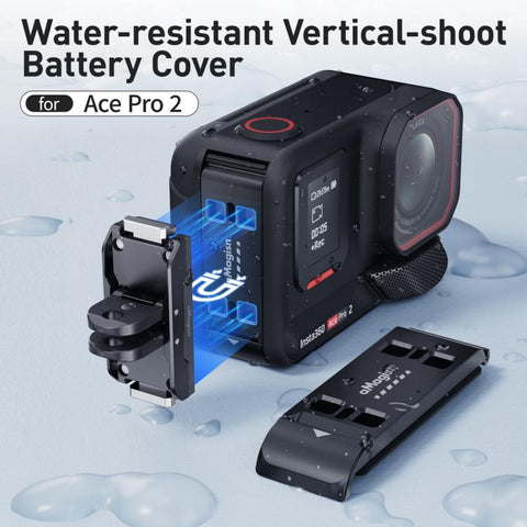 For Insta360 Ace Pro 2 aMagisn Vertical Shooting Battery Cover Magnetic Quick-Release & Splash Proof Battery Door