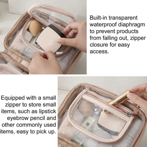 APJ083 Travel Transparent Waterproof Makeup Bag Portable Large-Capacity Handheld Toiletries Organizer