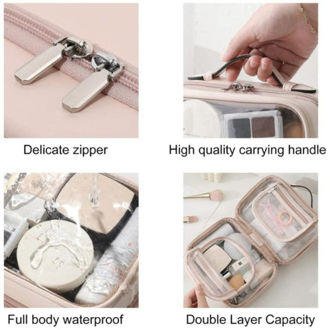 APJ083 Travel Transparent Waterproof Makeup Bag Portable Large-Capacity Handheld Toiletries Organizer