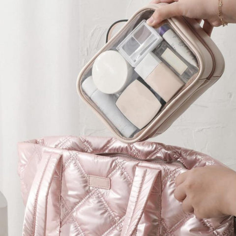 APJ083 Travel Transparent Waterproof Makeup Bag Portable Large-Capacity Handheld Toiletries Organizer
