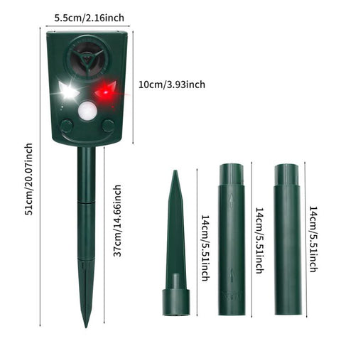 Five-Level Frequency-Modulated Outdoor Ultrasonic Solar-Powered Animal Repellent Device, 711