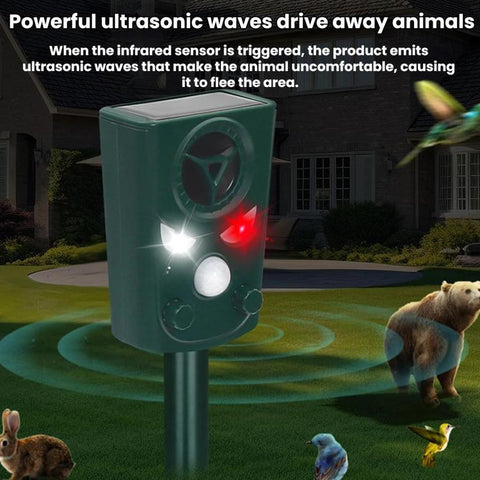 Five-Level Frequency-Modulated Outdoor Ultrasonic Solar-Powered Animal Repellent Device, 711