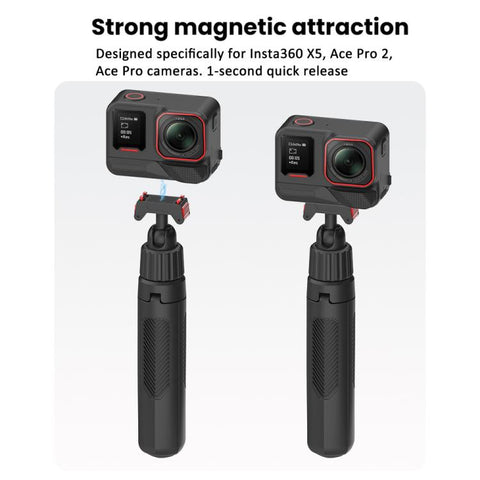 Magnetic Quick-Release Selfie Stick Tripod for Insta360 X5 / Ace Pro 2 / Ace Pro with 360-Degree Rotation, for Insta360 X5, Ace Pro 2, Ace Pro