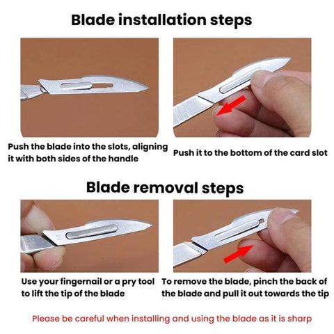 JunBei 11pcs /Set Fruit Carving Knife Set Cell Phone Repair Disassembly Auxiliary Blade Knife Handle, No.23, No.11