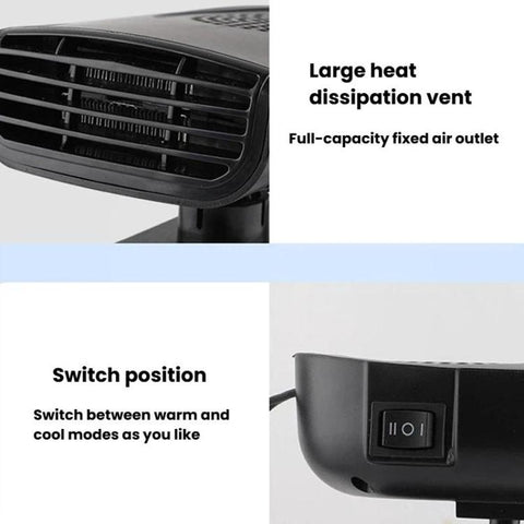 150W Universal Multi-Functional Car Heater Heating & Cooling Dual-Purpose Demisting Fan, 12v, 24v