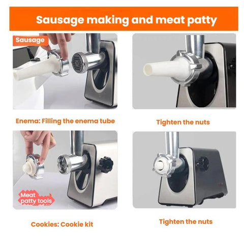400W Stainless Steel Electric Meat Grinder With Sausage Stuffer, EU Plug, US Plug, UK Plug