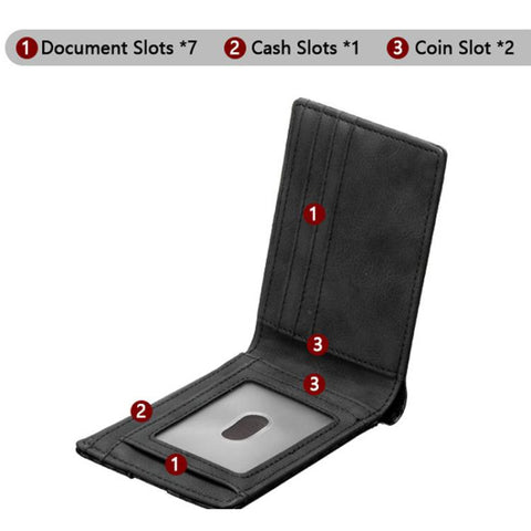 Baellerry D5125 Carbon Fiber Pattern Short Men Wallet Multi-Card Holder Minimalist Bi-Fold Card Case