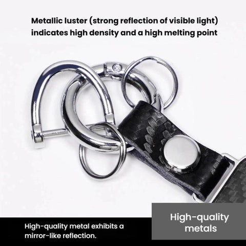 Carbon Fiber Pattern Car Keychain Metal Key Ring