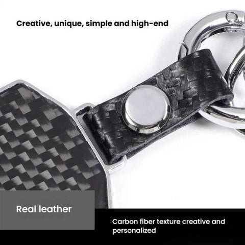 Carbon Fiber Pattern Car Keychain Metal Key Ring