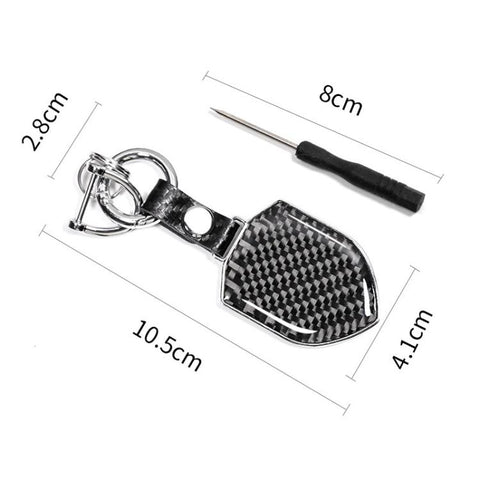 Carbon Fiber Pattern Car Keychain Metal Key Ring