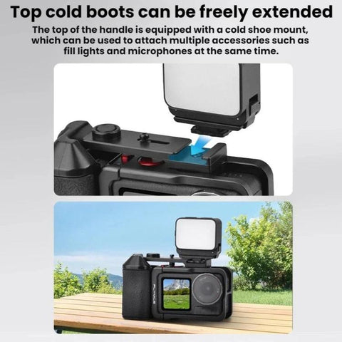 For DJI Osmo Action 3 / 4 / 5 Pro Camera Cage Shutter Grip