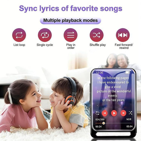 M6 Bluetooth 5.0 MP3 Portable Music Player With Speaker FM Radio E-book, 4GB, 8GB, 16GB, 32GB, 64GB