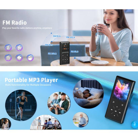 A8 Music Speaker With Card Slot Hi-Fi Lossless MP3 Touchscreen Bluetooth FM Video Player Novel Reader, 4GB, 8GB, 16GB, 32GB, 64GB