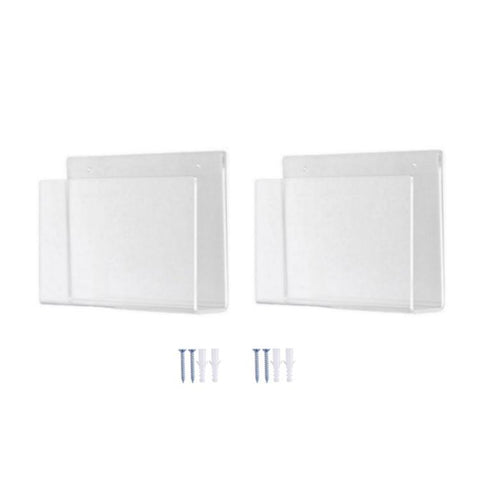 Acrylic Magazine & Book Wall-Mounted Rack For Living Room Office, Single, Double