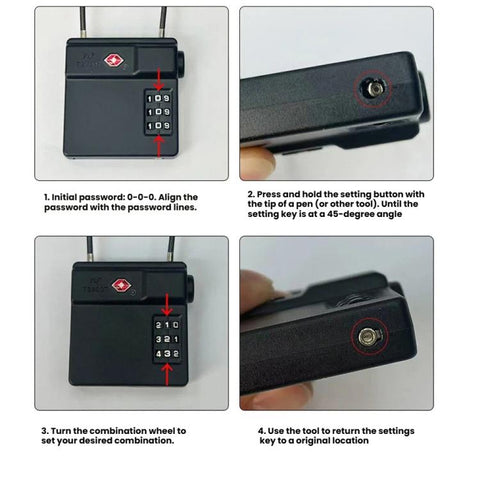 TSA Combination Luggage Lock AirTag-Compatible Lock, Without Locator, With Locator