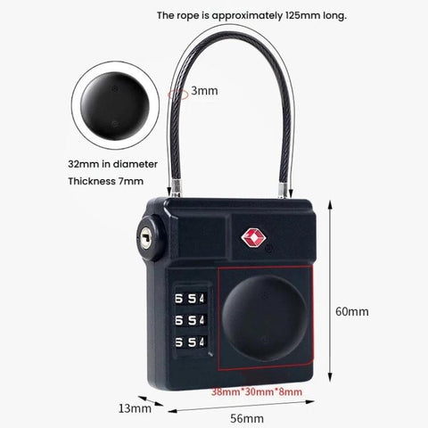 TSA Combination Luggage Lock AirTag-Compatible Lock, Without Locator, With Locator