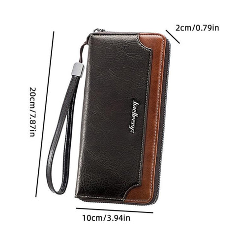 Baellerry C3167 Men Long Wallet Business Contrast-Color Zipper Clutch Multi-Card Slot Large Capacity Wallet