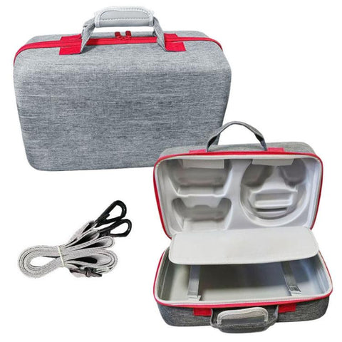 For PS5 Pro Console & Accessories Carrying Case with Headphone Compartment Double-Layer Storage Bag