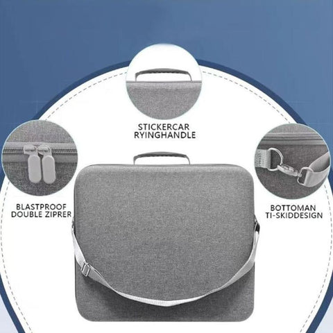 For PS5 Pro Single-Layer Carrying Case Hard Shell Waterproof Travel Bag with Adjustable Shoulder Strap