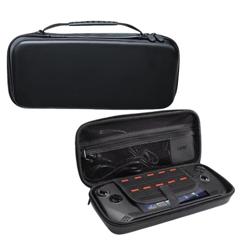 For Steam Deck OLED Hard Shell Protective Case PU Leather Portable Carry Bag with 10 Game Card Slots