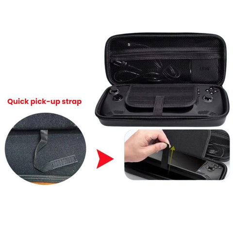 For Steam Deck OLED Hard Shell Protective Case PU Leather Portable Carry Bag with 10 Game Card Slots