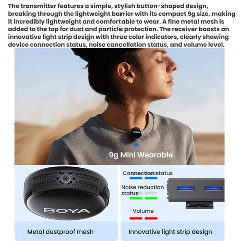 Button Wireless Lapel Microphone AI Noise Reduction With Hi-Fi Sound Quality Mobile Live Streaming Microphone, BOYA LINK3-02 Type-C, BOYA LINK3-01 Type-C+8 Pin