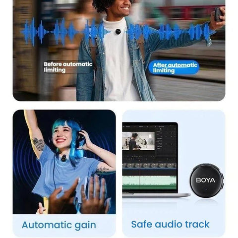 Button Wireless Lapel Microphone AI Noise Reduction With Hi-Fi Sound Quality Mobile Live Streaming Microphone, BOYA LINK3-02 Type-C, BOYA LINK3-01 Type-C+8 Pin