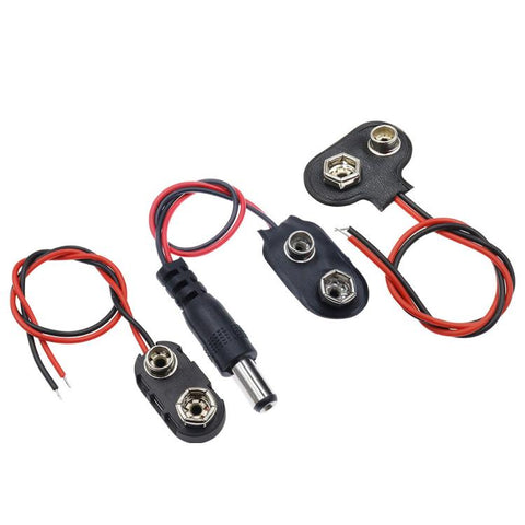 10pcs 9V Battery Clip With Wires Battery Holder Case, Type I Hard Buckle, Type I, Type T, Type I With DC Plug, Type T With DC Plug