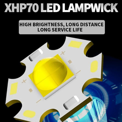 XHP70 LED IPX8 Waterproof High-Power Diving Flashlight Magnetic Control Switch Rechargeable Dive Light, Built In 21700 Battery, Without Battery