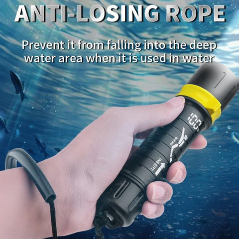 XHP70 LED IPX8 Waterproof High-Power Diving Flashlight Magnetic Control Switch Rechargeable Dive Light, Built In 21700 Battery, Without Battery