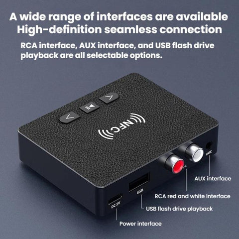 D11 Car Bluetooth 6.0 Audio Adapter NFC Bluetooth Receiver, D11