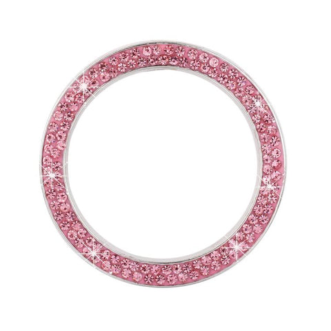 Car One-Touch Start Diamond-Embellished Trim Ring Sticker