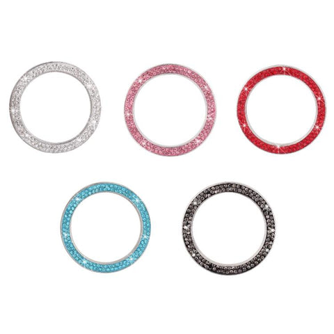 Car One-Touch Start Diamond-Embellished Trim Ring Sticker