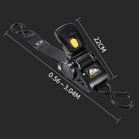 Car Motorcycle Automatic Retractable Tensioner Tie-Down Strap, 315cm