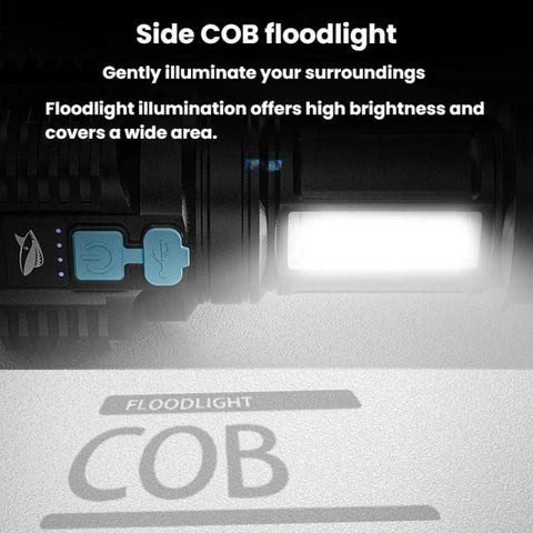 SMILING SHARK 863B Outdoor High-Brightness Portable Flashlight LED Torch With Side Light, 863B