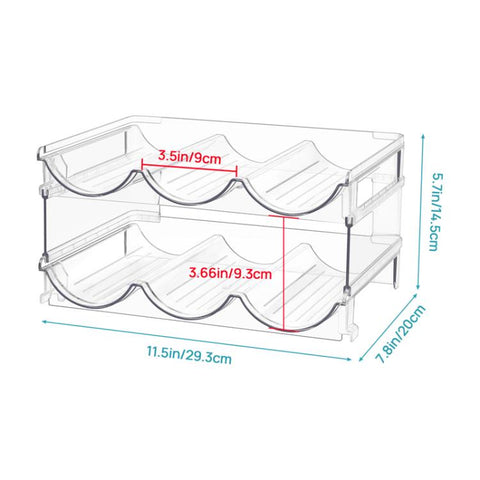 Household Wine Storage Rack Transparent Stackable Water Bottle Organizer, 3-Unit, 4-Unit
