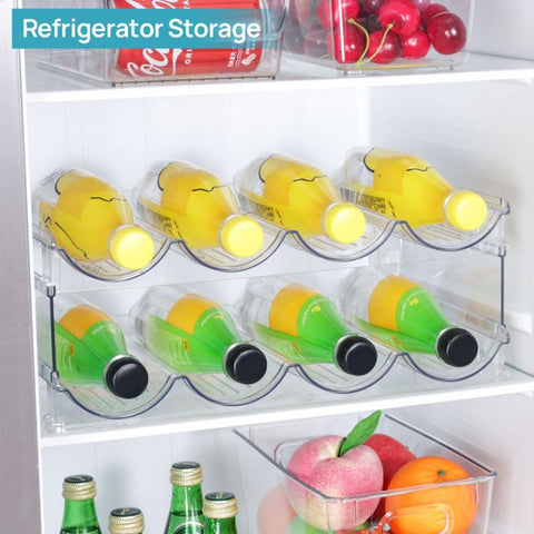 Household Wine Storage Rack Transparent Stackable Water Bottle Organizer, 3-Unit, 4-Unit