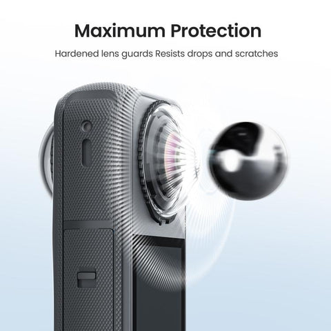 For Insta360 X4 Air AMagisn Standard Lens Guards Snap-On Protective Glass Lens Protector Replacement Accessory