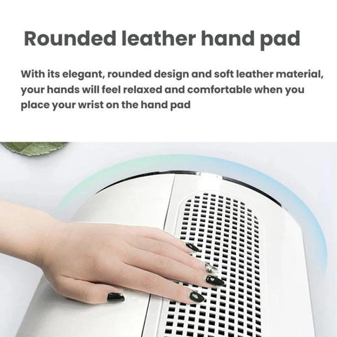 BLUEQUE BQ-858-5 Desktop Nail Dust Collector With Hand Rest Filter Mesh Triple-Fan Nail Dust Collector, US Plug, EU Plug