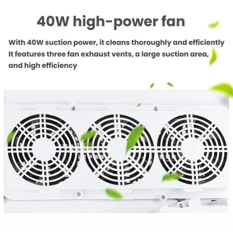 BLUEQUE BQ-858-5 Desktop Nail Dust Collector With Hand Rest Filter Mesh Triple-Fan Nail Dust Collector, US Plug, EU Plug