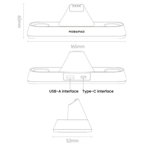 MOBAPAD M-A20 For Pro2-HD Controller Charging Dock With RGB Light Fully Automatic Start-Stop Charging Station