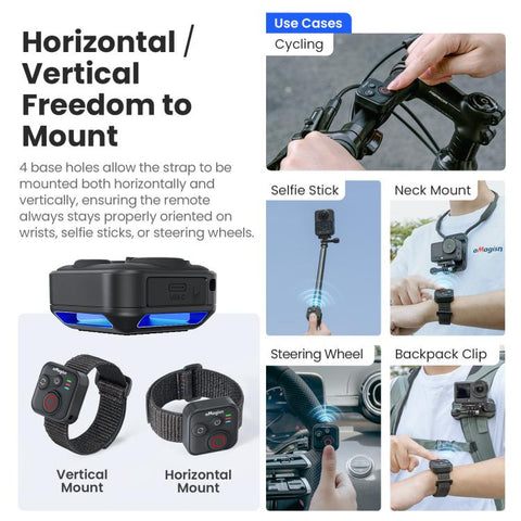 aMagisn Bluetooth Remote Shutter for DJI Osmo Action 6/Action 5 Pro/Action 4/Osmo 360, AA28