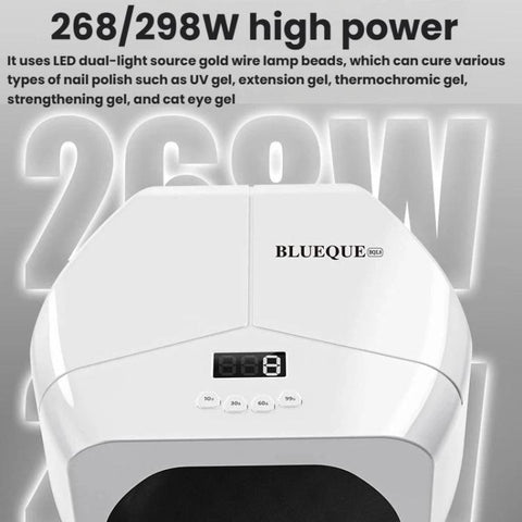 BLUEQUE L8 High Power Dual-LED Nail Lamp Nail Polish Gel Curing Light Therapy Machine, 57 Beads US Plug, 57 Beads EU Plug, 72 Beads US Plug, 72 Beads EU Plug
