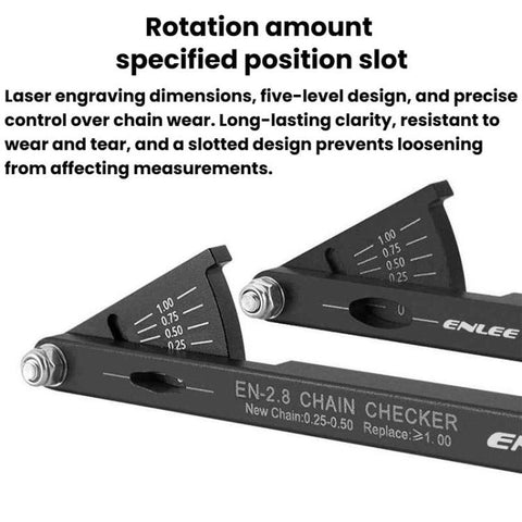 ENLEE Bike Chain Checker Chain Wear Measurement Tool, Standard, Hollow